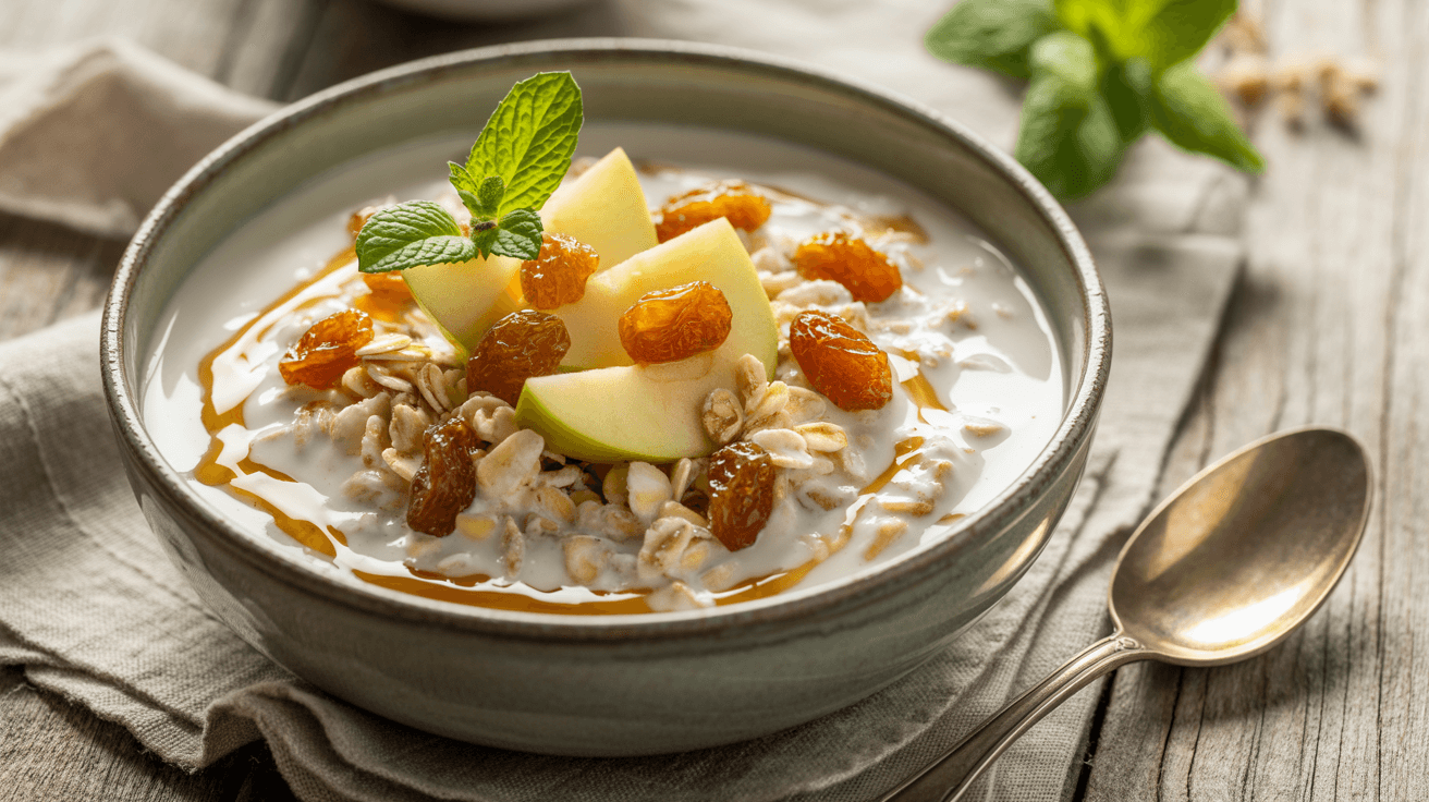 Klassisches Bircher Müsli mit Haferflocken