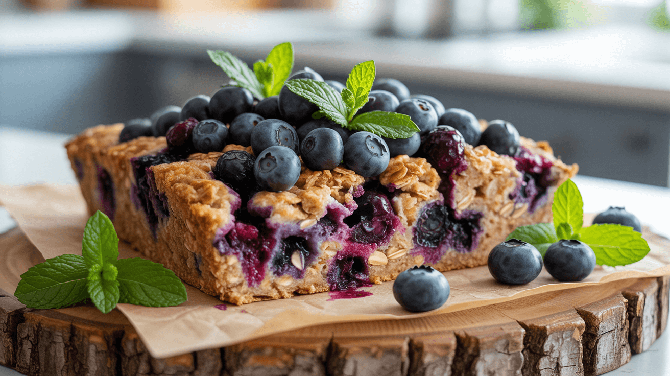 Blaubeer-Hafer-Frühstücksbake mit Hüttenkäse