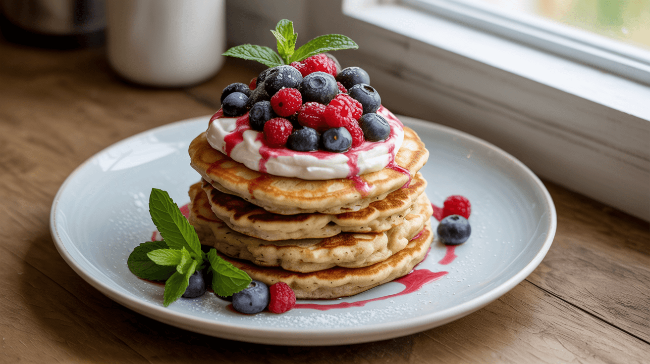 Haferflockenpfannkuchen mit Quark